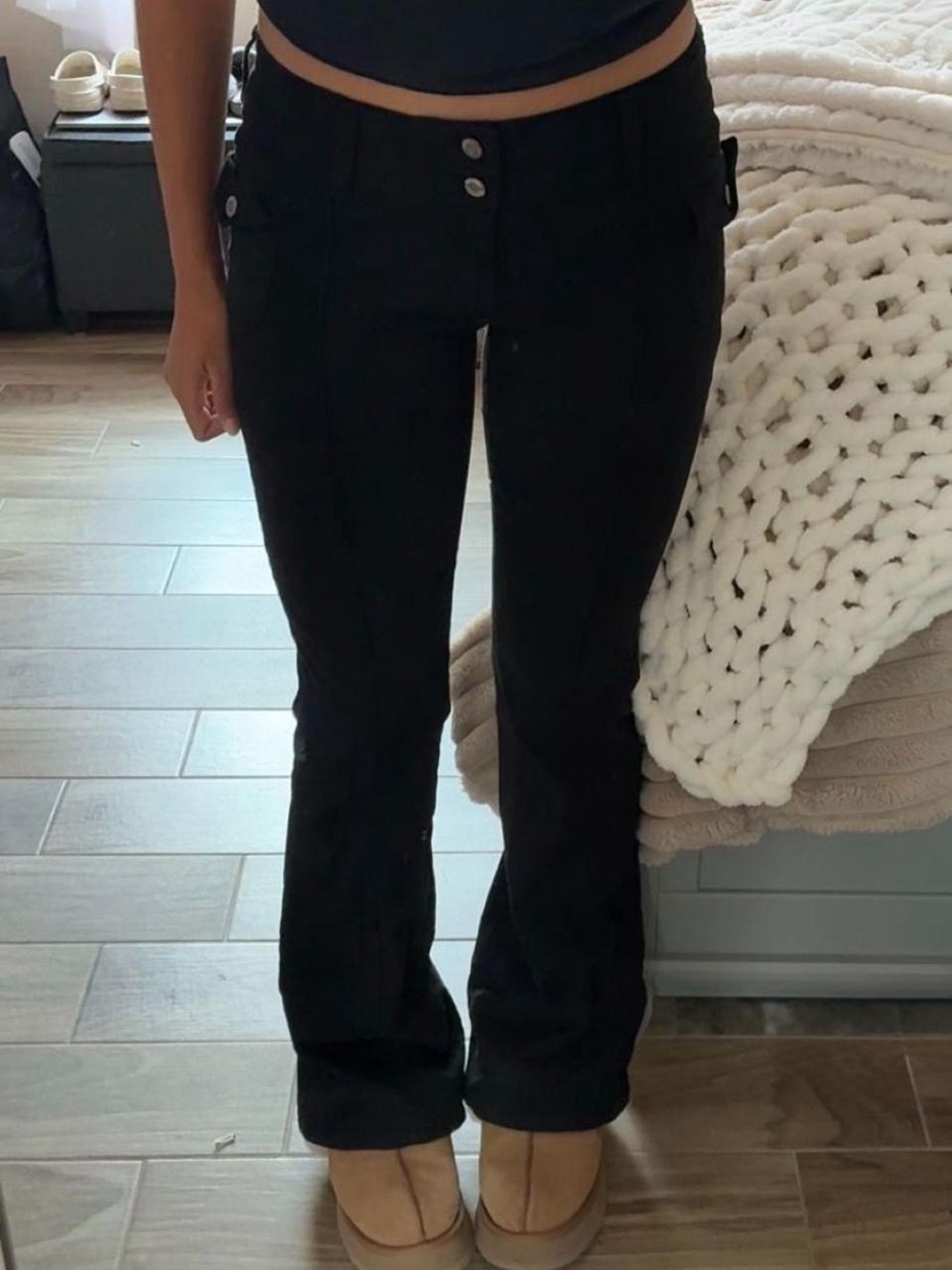 Brandy Melville Black Boot-Cut Flare Pants